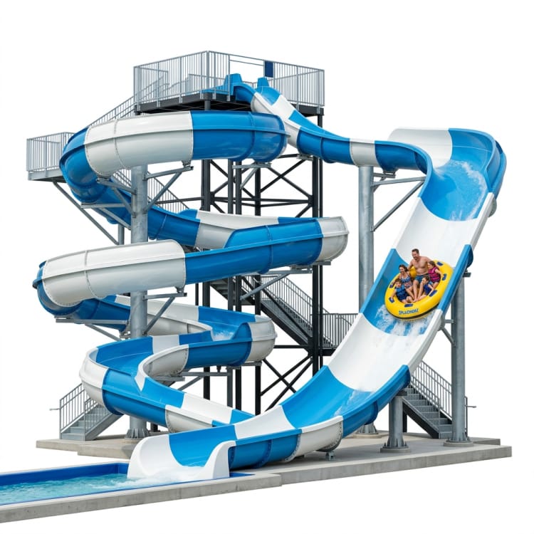Toboggan pour bouées familiales