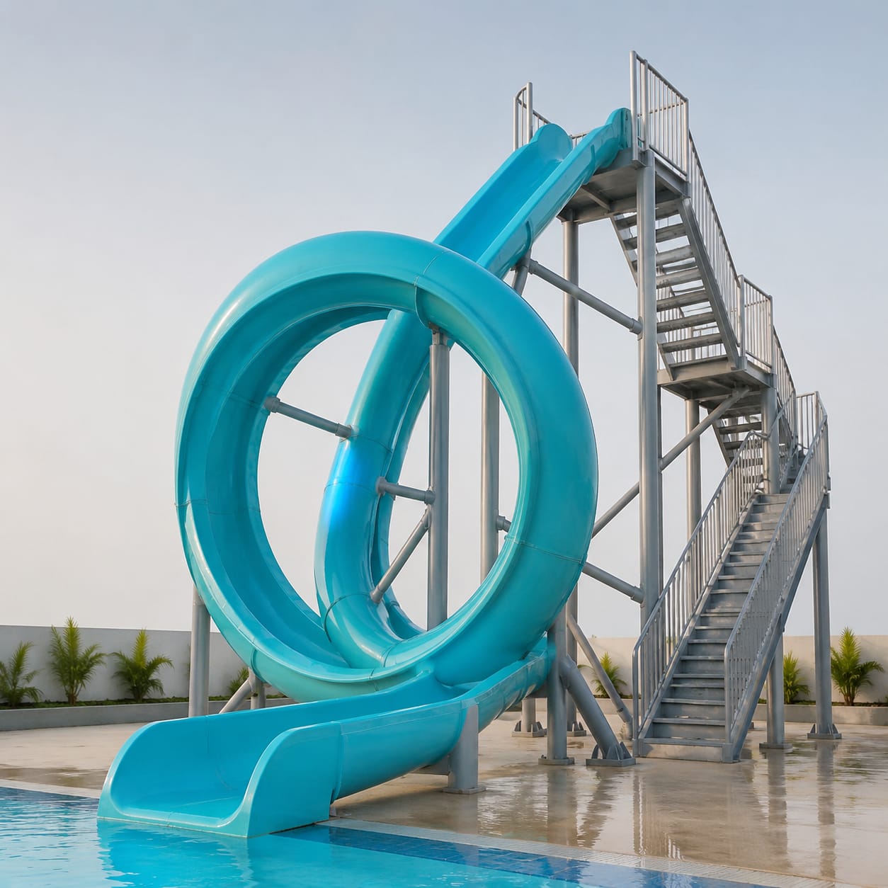 Toboggan aquatique à looping en PRV