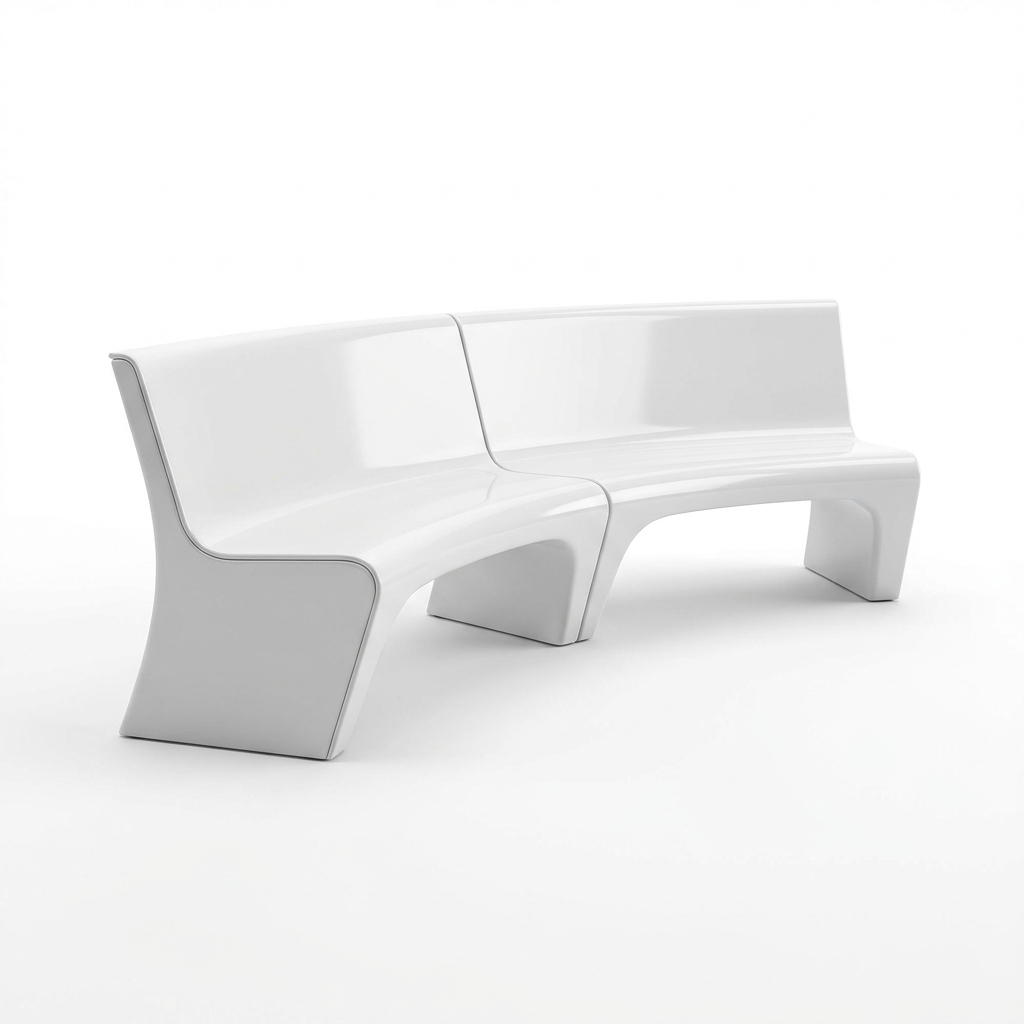 Banc de parc courbe en PRV