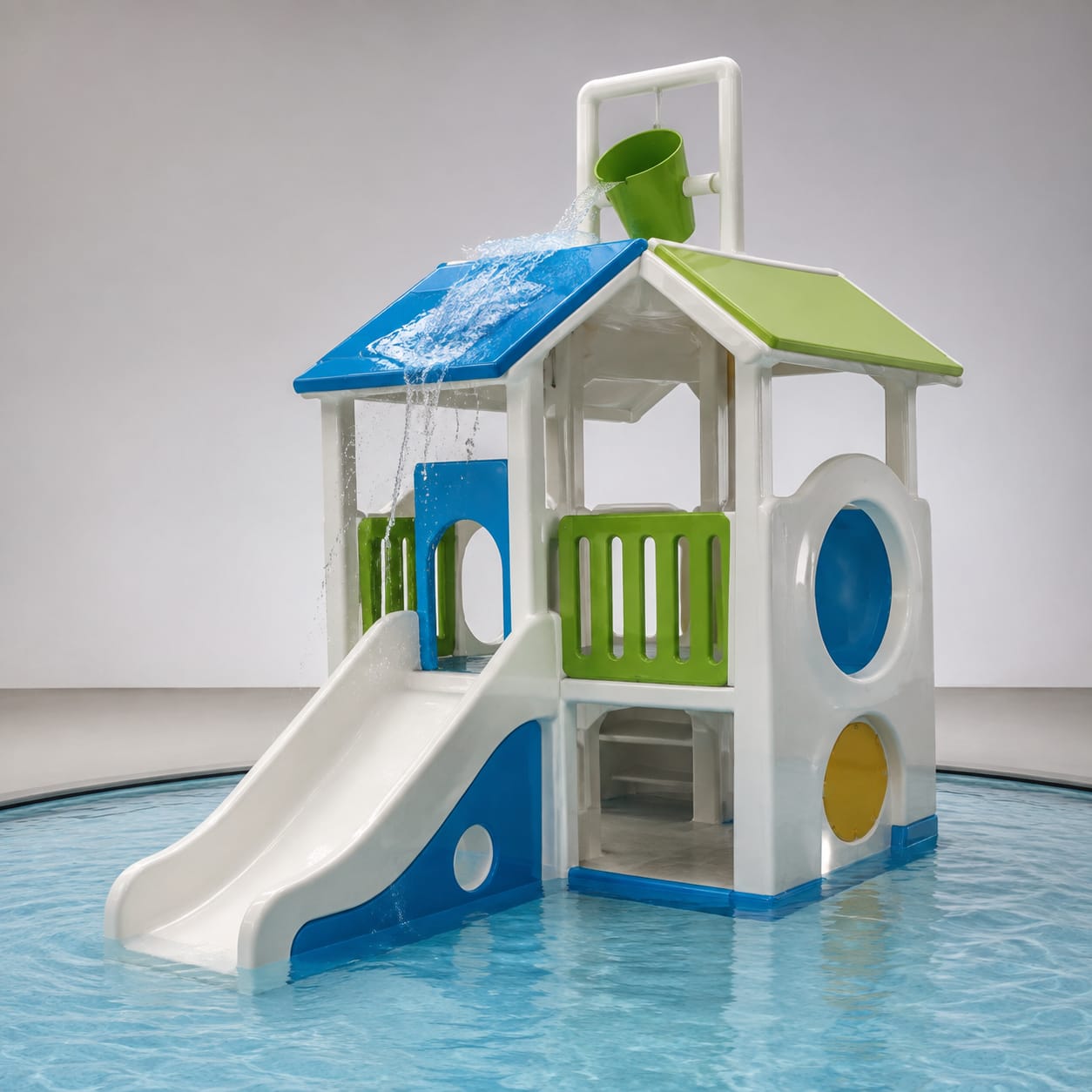 Structure de jeux d’eau interactive en PRV