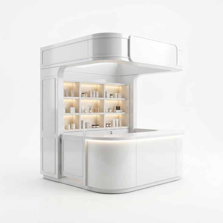 Kiosque commercial éphémère en PRV