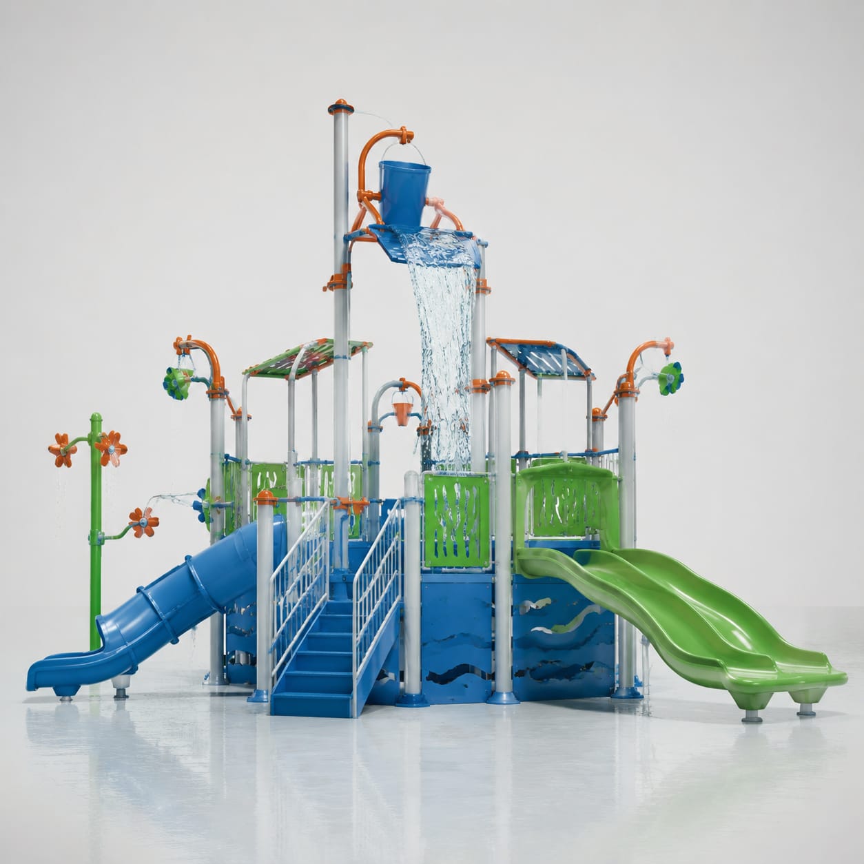 Structure de jeux pour aire de jets d’eau en PRV