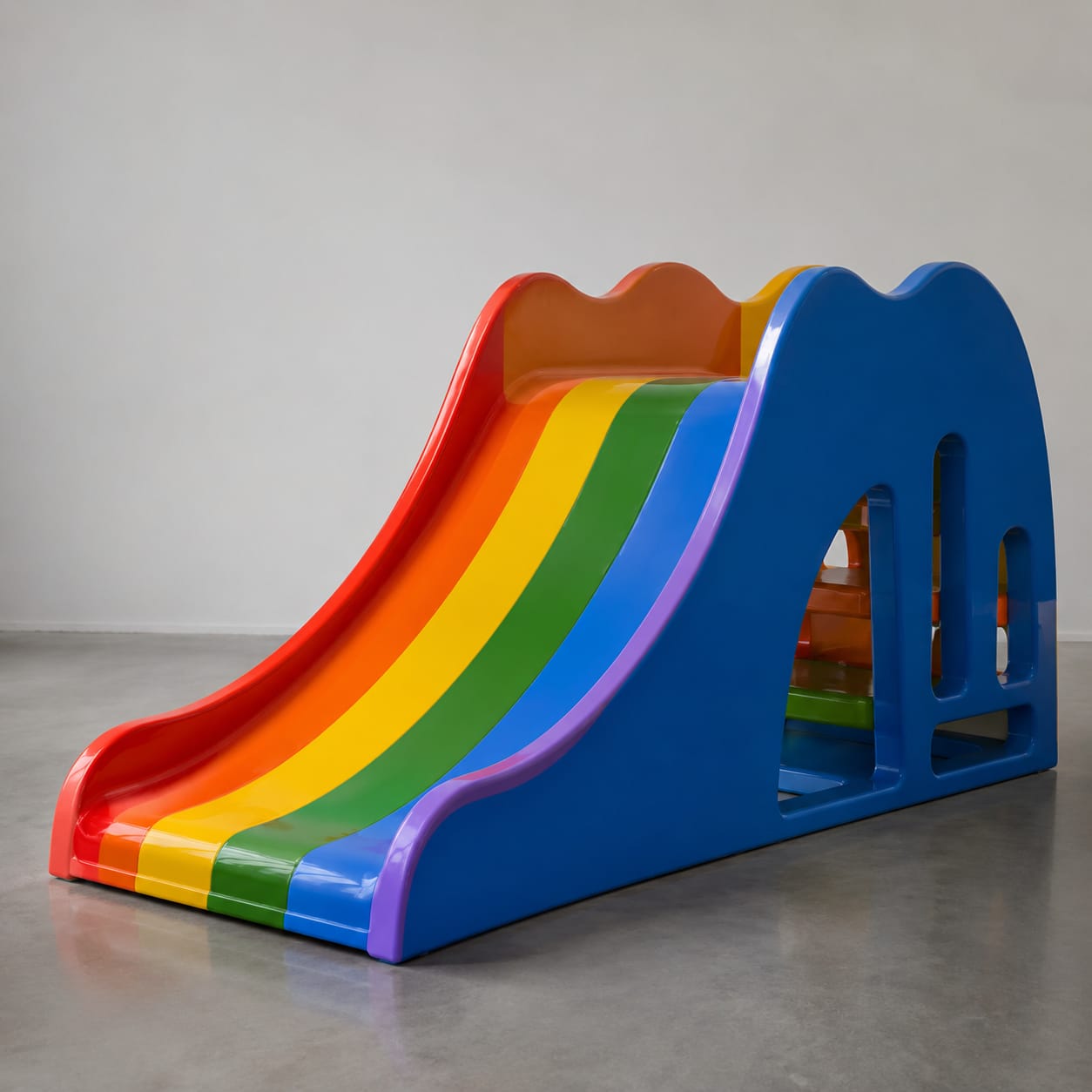 Toboggan arc-en-ciel pour tout-petits en PRV