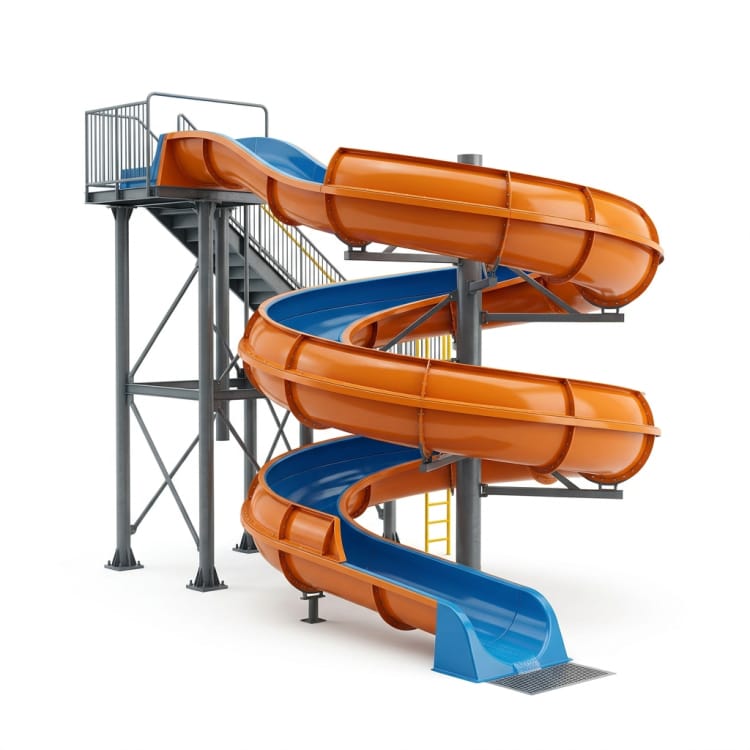 Toboggan aquatique à canal ouvert